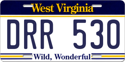 WV license plate DRR530
