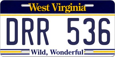 WV license plate DRR536