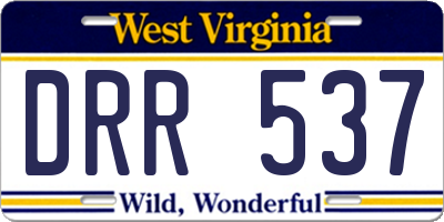 WV license plate DRR537