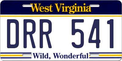 WV license plate DRR541