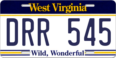 WV license plate DRR545