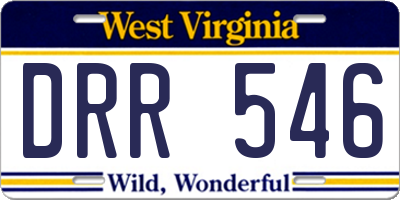 WV license plate DRR546