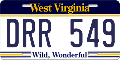 WV license plate DRR549