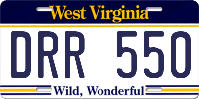 WV license plate DRR550