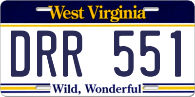 WV license plate DRR551