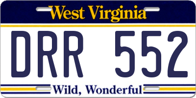 WV license plate DRR552
