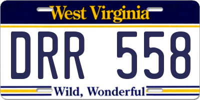 WV license plate DRR558