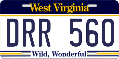 WV license plate DRR560