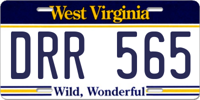 WV license plate DRR565