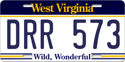 WV license plate DRR573