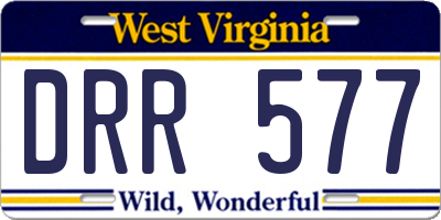 WV license plate DRR577