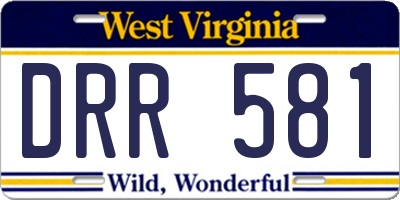 WV license plate DRR581