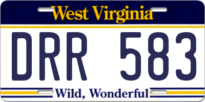 WV license plate DRR583