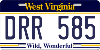 WV license plate DRR585