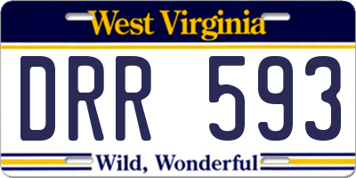 WV license plate DRR593