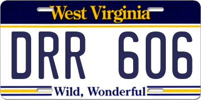 WV license plate DRR606