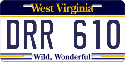WV license plate DRR610