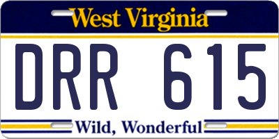 WV license plate DRR615