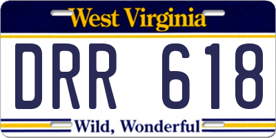 WV license plate DRR618