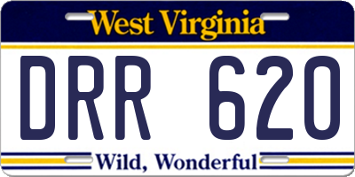 WV license plate DRR620