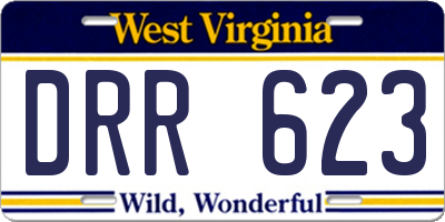 WV license plate DRR623