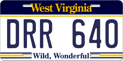 WV license plate DRR640