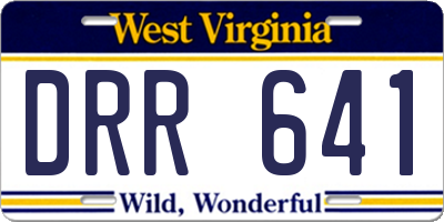 WV license plate DRR641