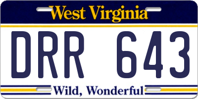 WV license plate DRR643