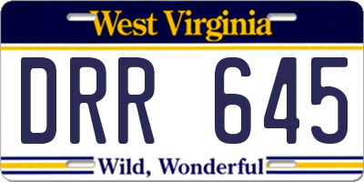WV license plate DRR645