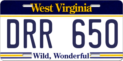 WV license plate DRR650