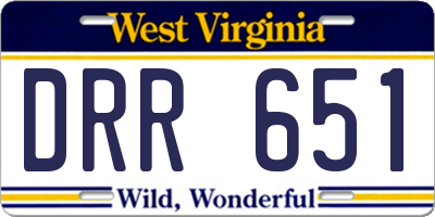 WV license plate DRR651
