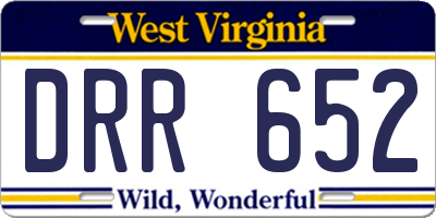 WV license plate DRR652