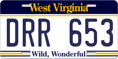 WV license plate DRR653