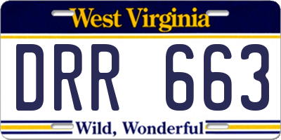 WV license plate DRR663