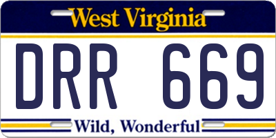 WV license plate DRR669