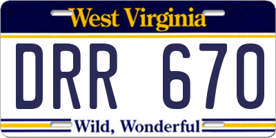 WV license plate DRR670