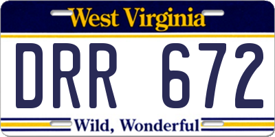 WV license plate DRR672