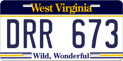 WV license plate DRR673