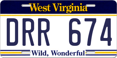 WV license plate DRR674