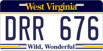WV license plate DRR676