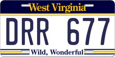 WV license plate DRR677