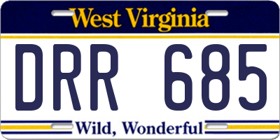 WV license plate DRR685