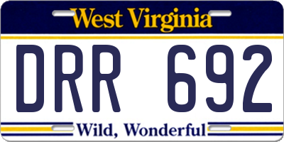 WV license plate DRR692