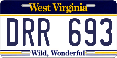 WV license plate DRR693
