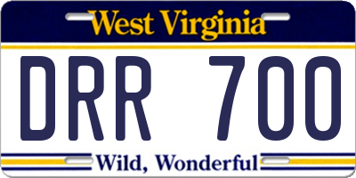 WV license plate DRR700