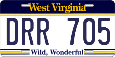 WV license plate DRR705
