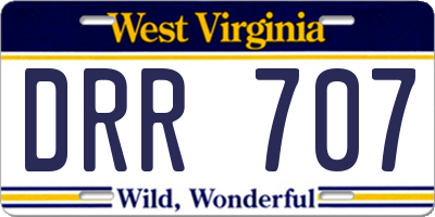 WV license plate DRR707