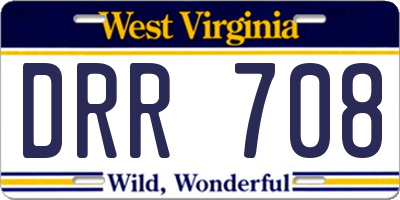 WV license plate DRR708