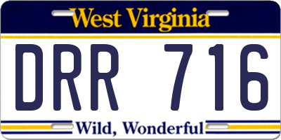 WV license plate DRR716