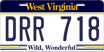 WV license plate DRR718